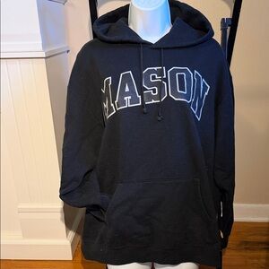 George Mason University Black Hoodie with White Collegiate Lettering